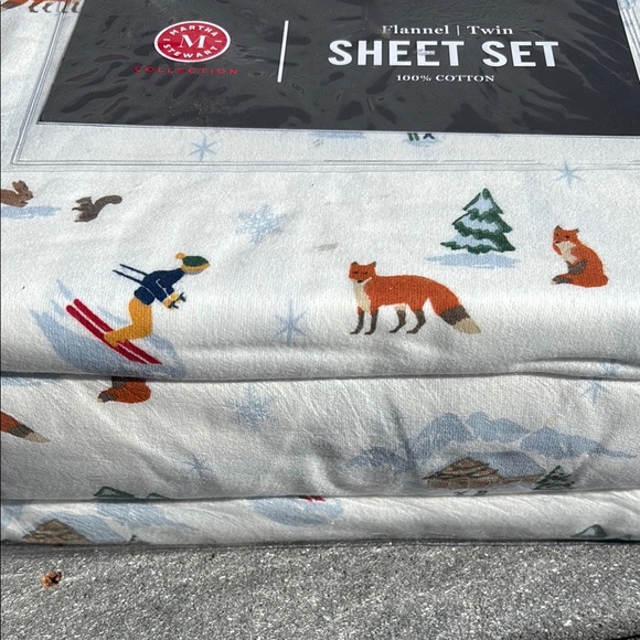 NWT Martha Stewart Winter Wonderland Flannel Twin Sheet Set, Soft Cozy and Warm - Picture 5 of 12